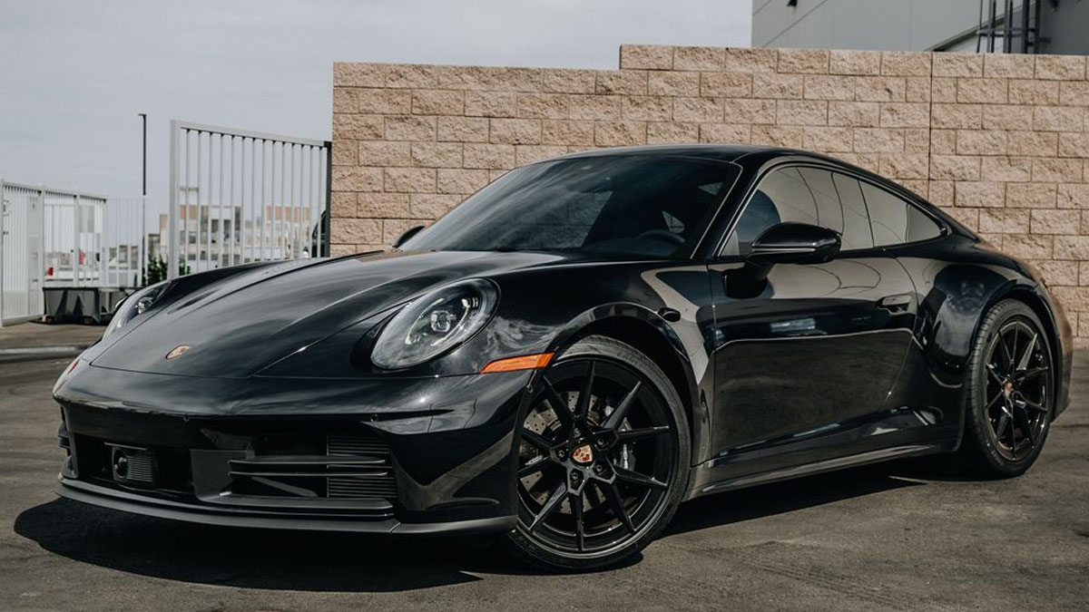 Visible Light Transmission and Tint Darkness on a Black Porsche